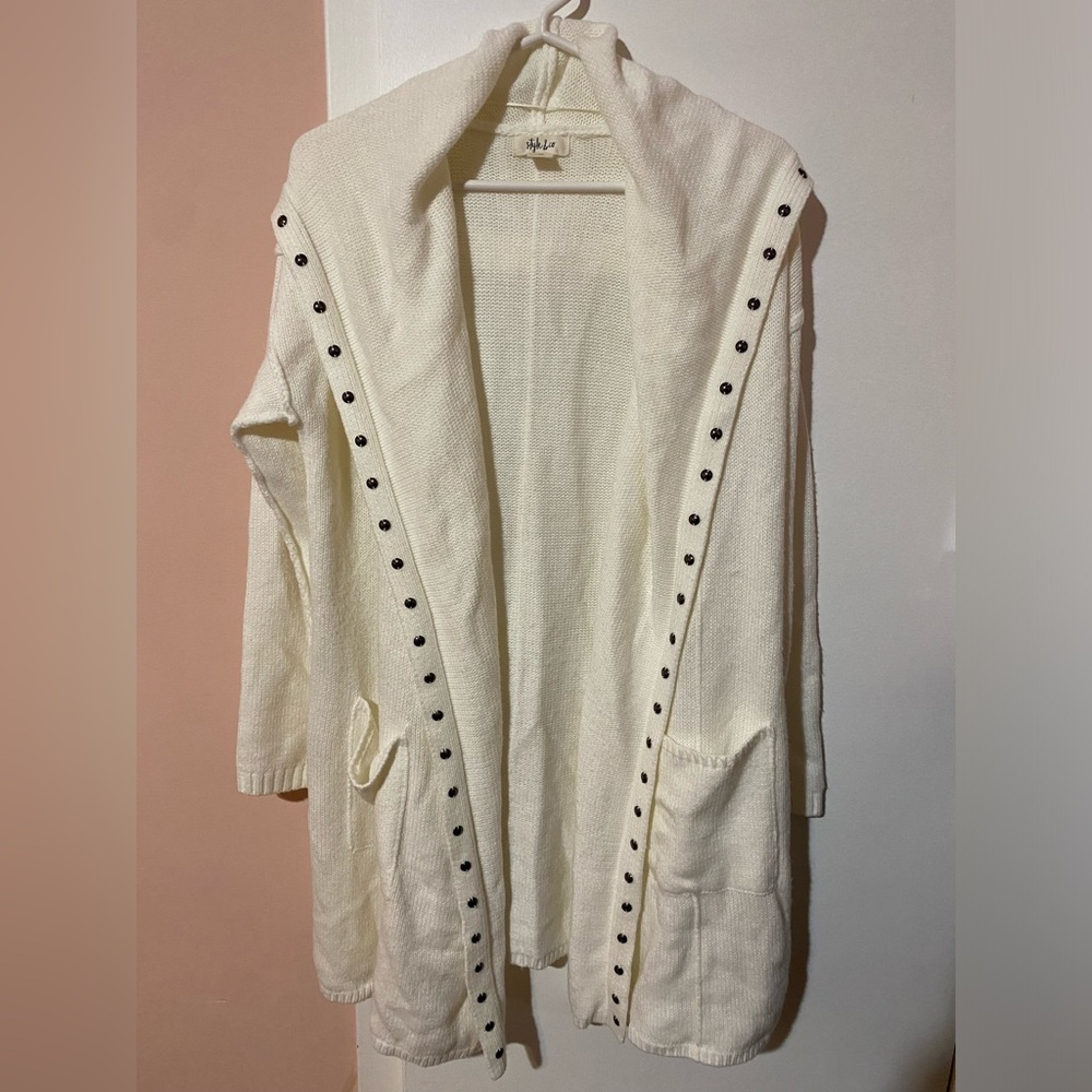 White Hooded Cardigan